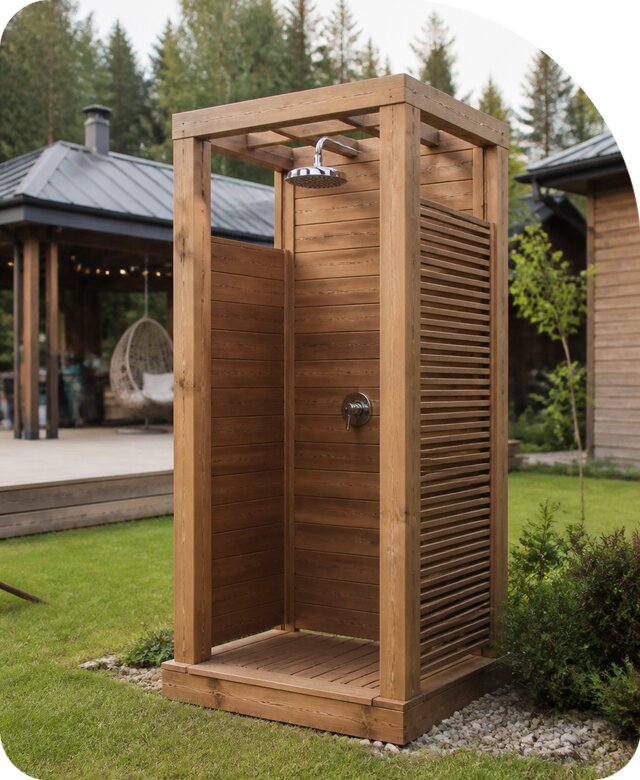 Деревянный летний душ в Канске по цене от 38252 р | РадиДОМА-Кнс