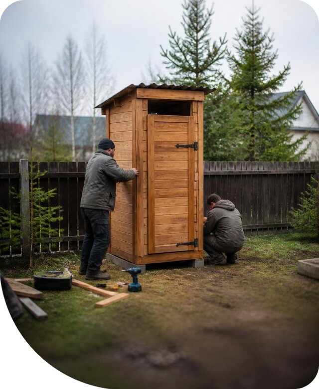 Строительство и монтаж дачного туалета под ключ в Канске